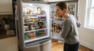 Meal Planning for Beginners: A Simple Way to Start (Without Overhauling Your Life) 2 Person checking refrigerator contents before starting a beginner meal plan.