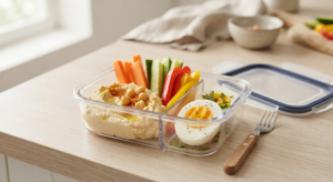 Meal Planning for Weight Loss: A Sustainable Approach That Does Not Rely on Willpower 3 Prepared snack container supporting a weight loss meal plan between meals.