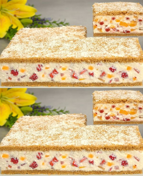 No-Bake Strawberry Peach Cake
