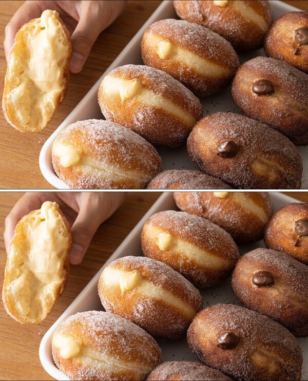 Heavenly Custard Cream Donuts (Vanilla & Chocolate) - A Sweet Treat for All 1 Heavenly Custard Cream Donuts (Vanilla & Chocolate)