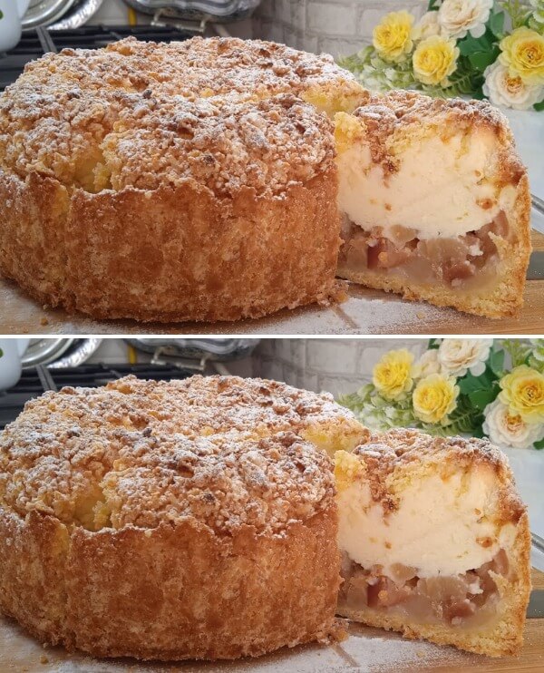 Apple Pie with Soufflé Cream - A Melting Delight! Simple and Incredibly Tasty