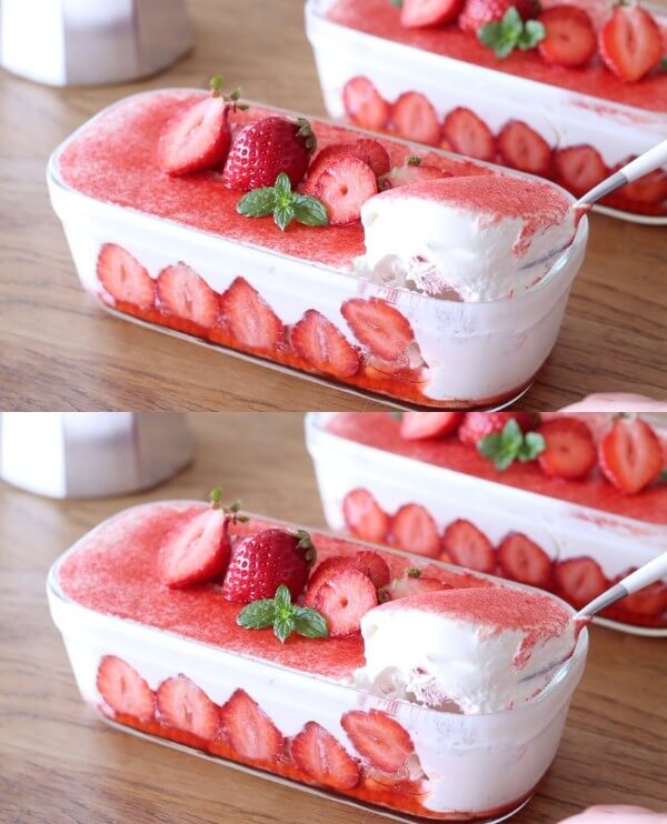 No-Oven Strawberry Tiramisu in Just 10 Minutes!