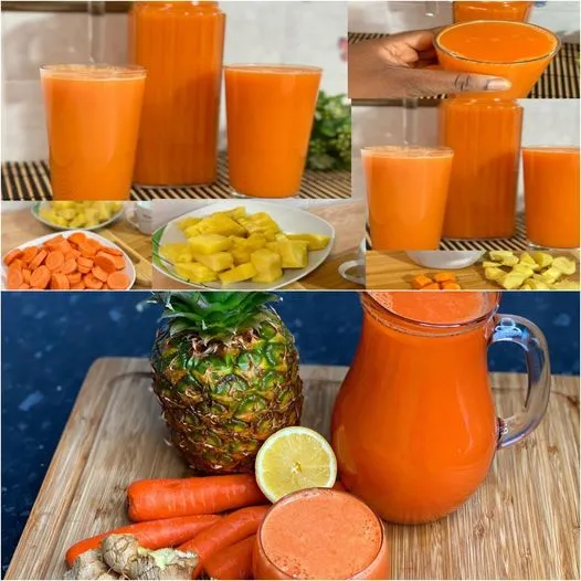 This Homemade Juice Recipe: Pineapple, Turmeric, Carrots, and Lemons!