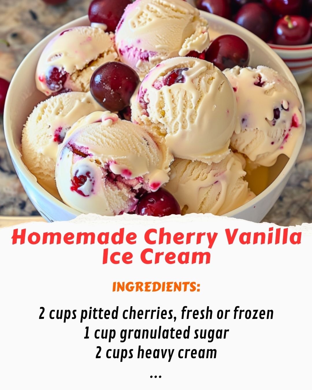 Homemade Cherry Vanilla Ice Cream 1