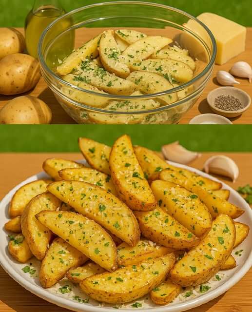 BAKED GARLIC PARMESAN POTATO WEDGES 1