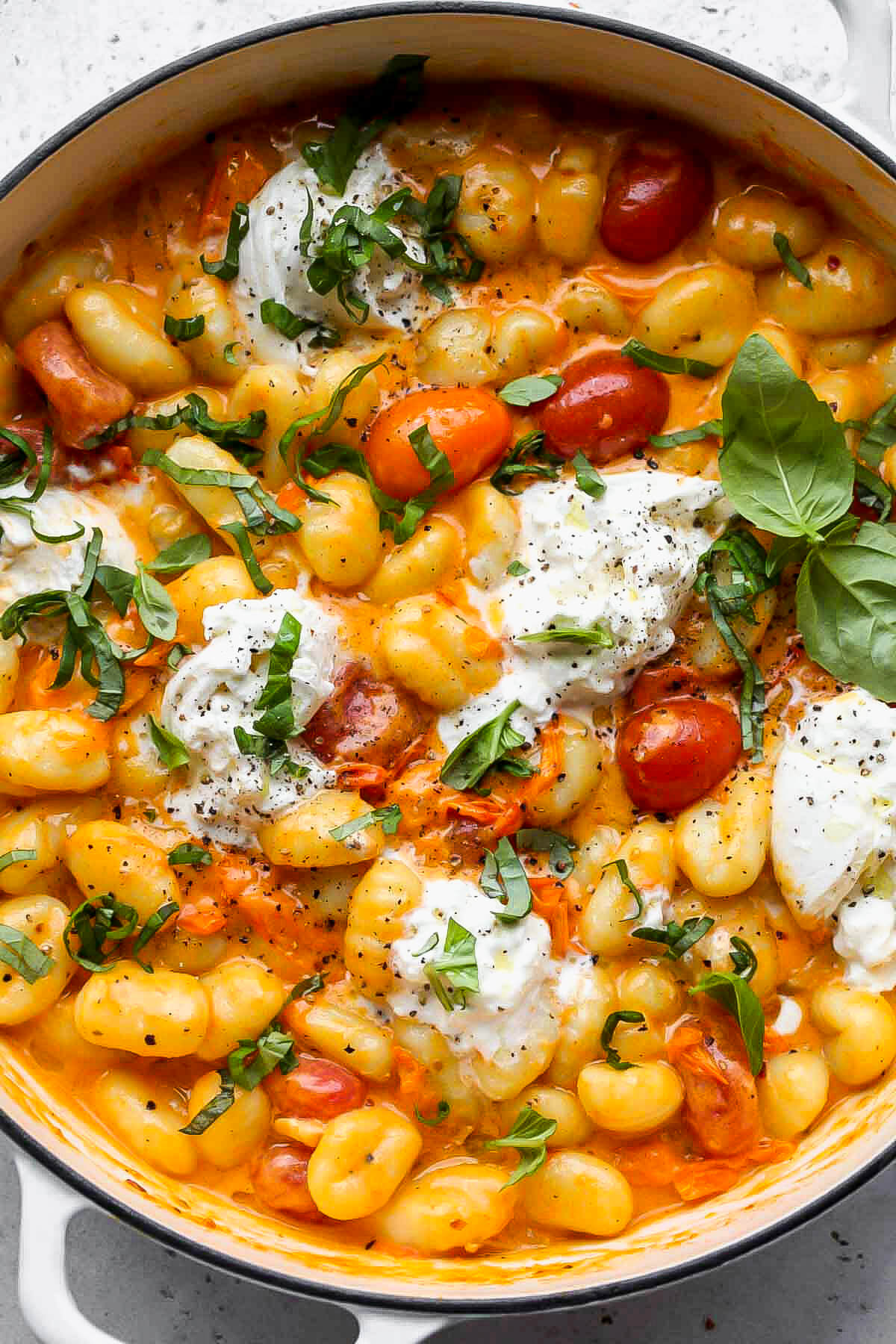 Creamy Tomato Gnocchi with Burrata