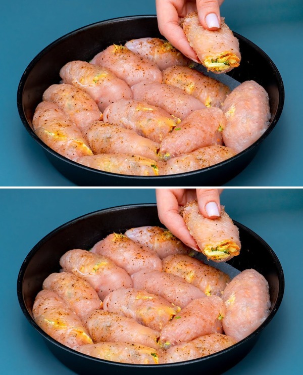 Chicken Rolls with Mozzarella and a Refreshing Salad