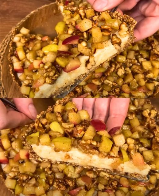 No bake, no sugar, no gluten! Healthy apple pie for dessert!