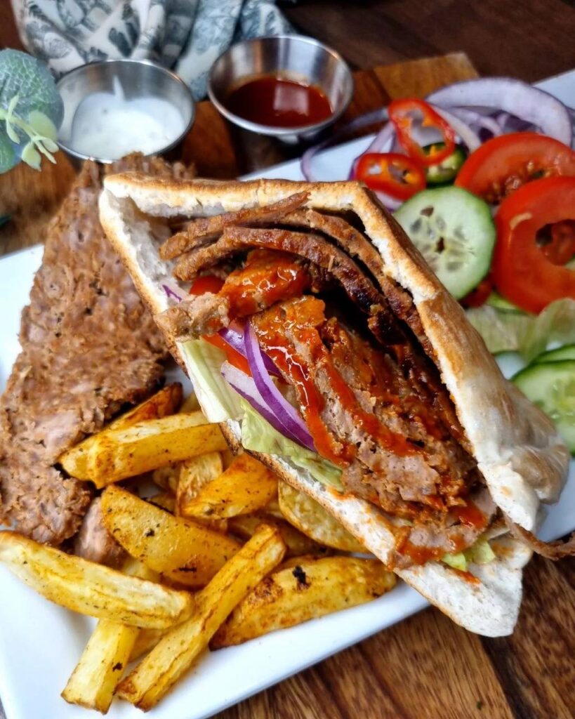 Air Fryer Lamb Doner Kebab Pitta With Chips