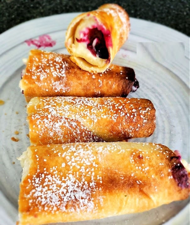 AIR FRYER BLUEBERRY CHEESECAKE CHIMICHANGAS