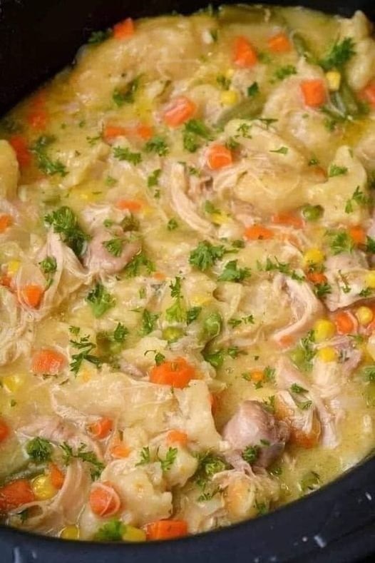 Crock pot chicken and dumpling