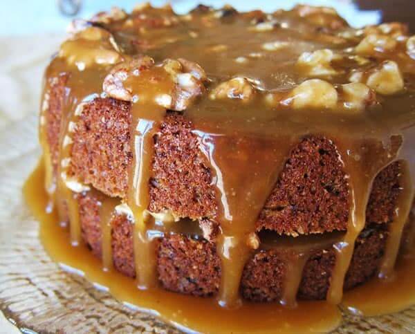 Banana Cake with Caramel Sauce