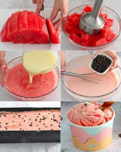 Watermelon ice cream 1 Watermelon ice cream