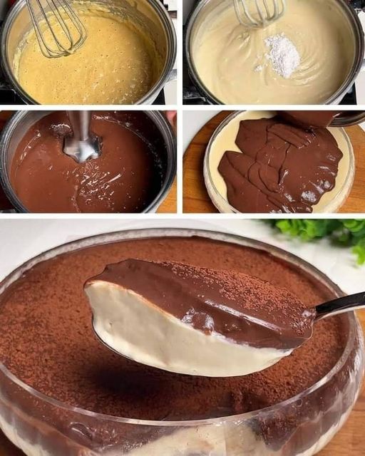 Vanilla and Chocolate Cream Layered Dessert