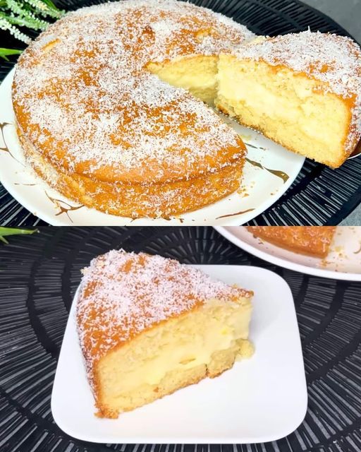 Lemon Custard Cake with Jam