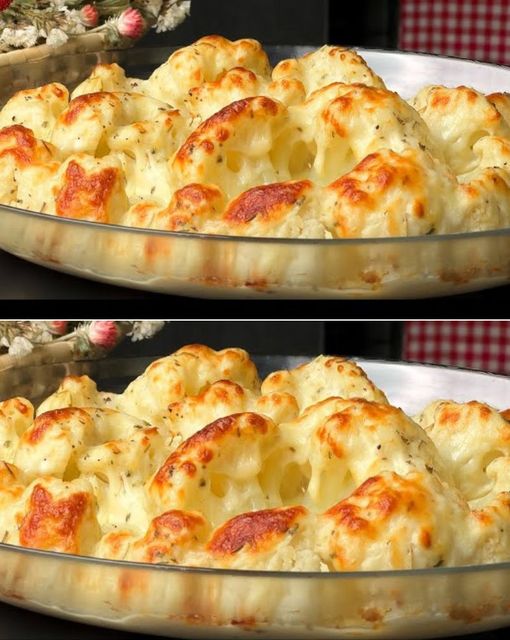 Baked Cauliflower with Cheese and Herb Sauce 1 Baked Cauliflower with Cheese and Herb Sauce