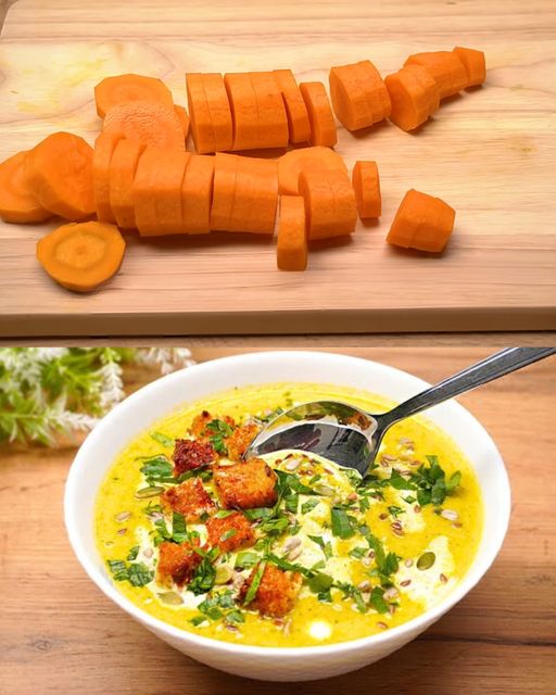 Creamy Veggie Slimming Soup with Homemade Croutons