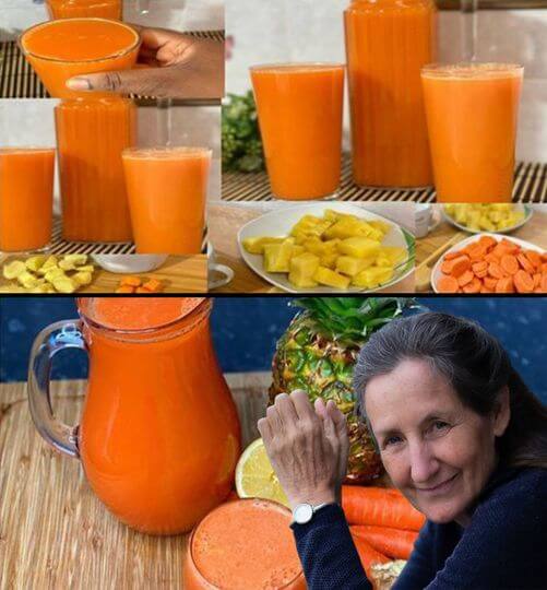 Homemade immune boost juice – How to make the perfect pineapple, Turmeric, carrot, lemon juice