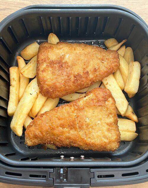 Air fryer beer battered fish and chips 1
