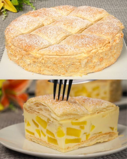 Apple Puff Pastry Tart with Yogurt Cream Filling 1 Apple Puff Pastry Tart with Yogurt Cream Filling