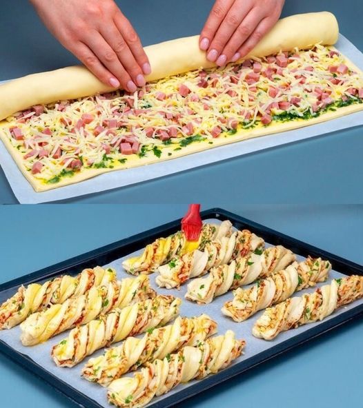 You only need 4 ingredients, puff pastry sticks with ham and cheese 1 You only need 4 ingredients, puff pastry sticks with ham and cheese
