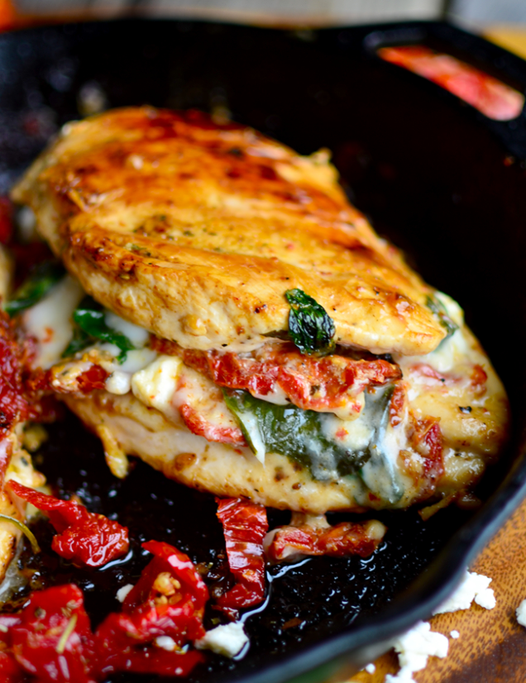 Tomato Spinach and Cheese Stuffed Chicken 1