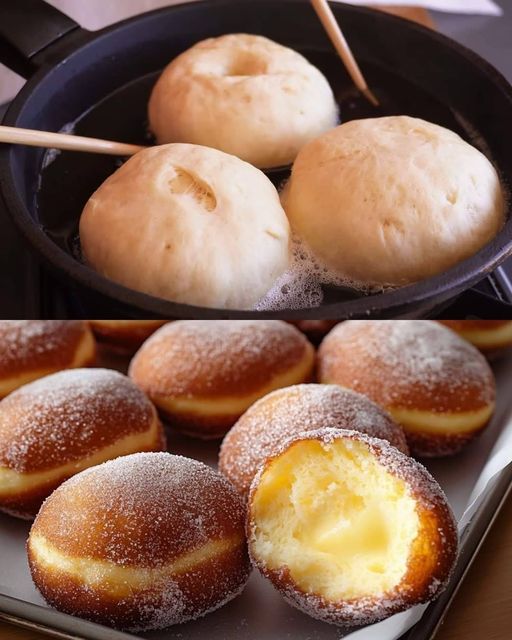 Fluffy Custard-Filled Donuts
