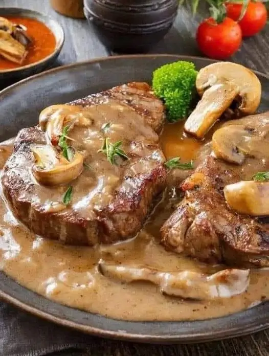 Steak with Mushroom Sauce 1