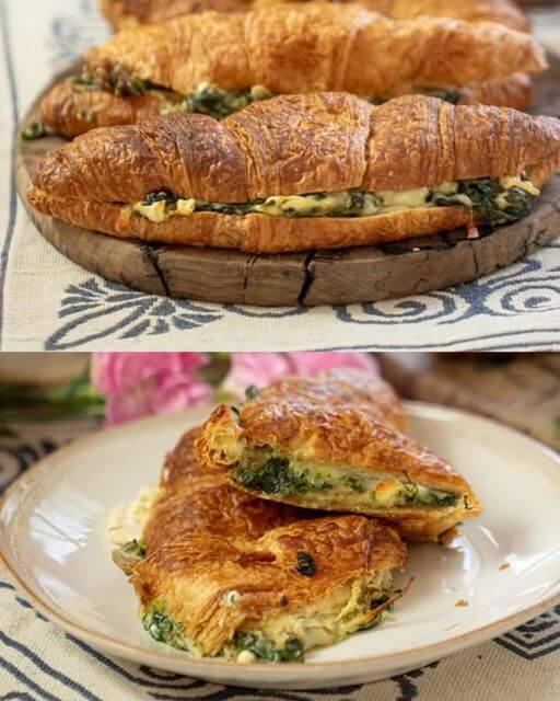Spinach and Cheese Stuffed Croissants 1 Spinach and Cheese Stuffed Croissants
