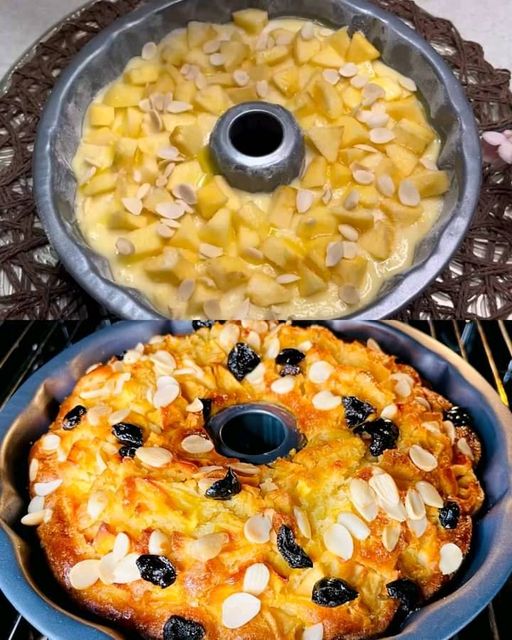 Apple and Almond Cake with Dried Cherries 1 Apple and Almond Cake with Dried Cherries