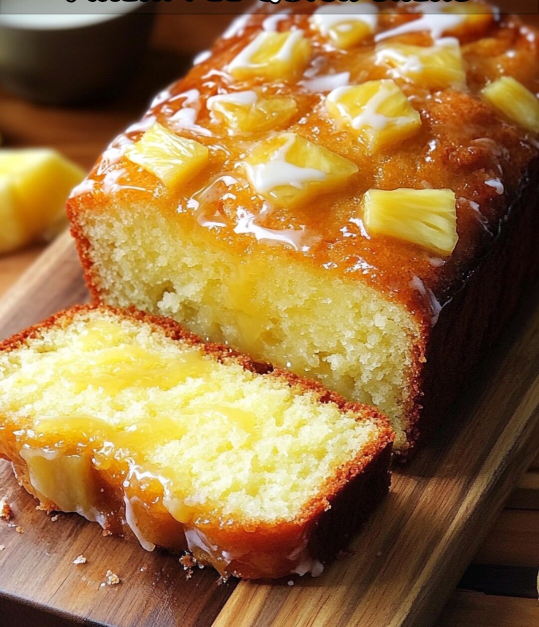 Tropical Pineapple Quick Bread with Pineapple Glaze 1