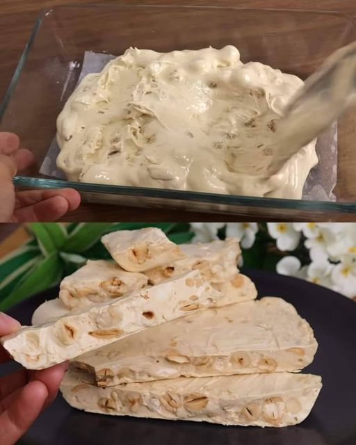 Homemade Nutty Nougat with Honey and Roasted Nuts 1 Homemade Nutty Nougat with Honey and Roasted Nuts