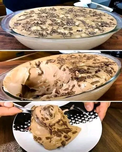 Rich Coffee Ice Cream Made at Home with Chocolate Shavings 1