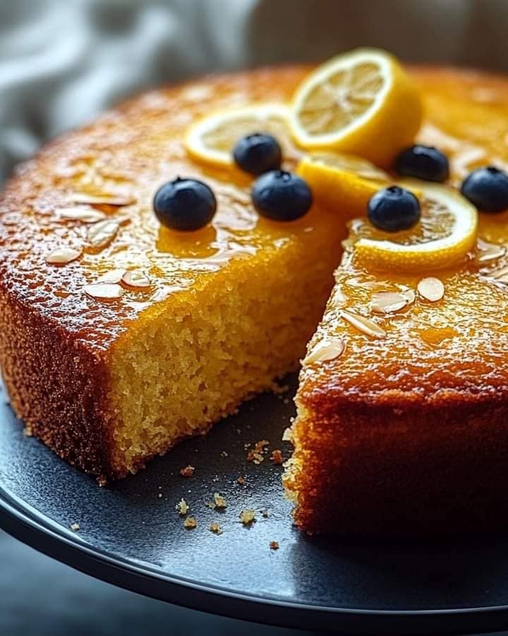 Cake with Honey Lemon Almond Flour 1