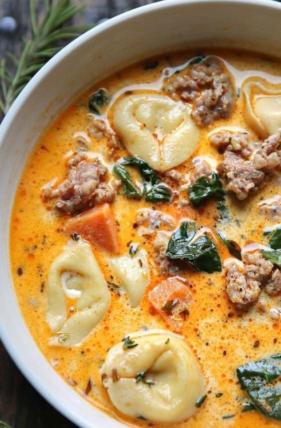 Creamy Sausage Tortellini Soup with Sweet Potatoes 1