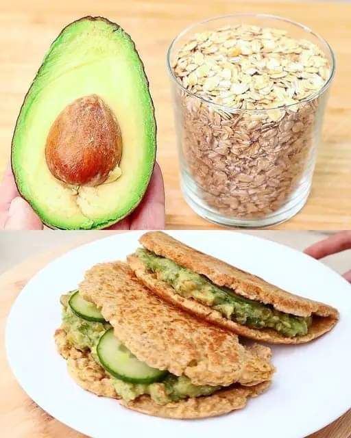 Avocado Oatmeal Pancake Sandwich 1 Avocado Oatmeal Pancake Sandwich