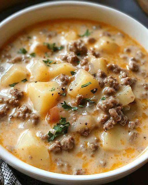 CREAMY POTATO & HAMBURGER SOUP 1 CREAMY POTATO & HAMBURGER SOUP