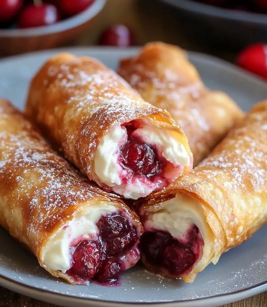 DELICIOUS CHERRY CHEESECAKE EGG ROLLS 1