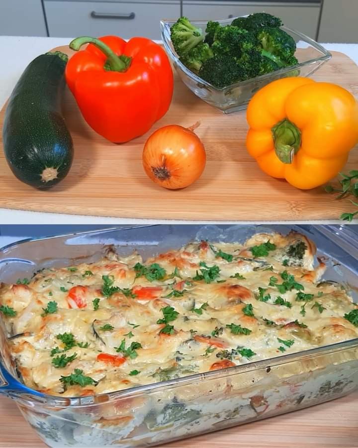 Vegetable Chicken Casserole with a Fine, Creamy Sauce 1 Vegetable Chicken Casserole with a Fine, Creamy Sauce