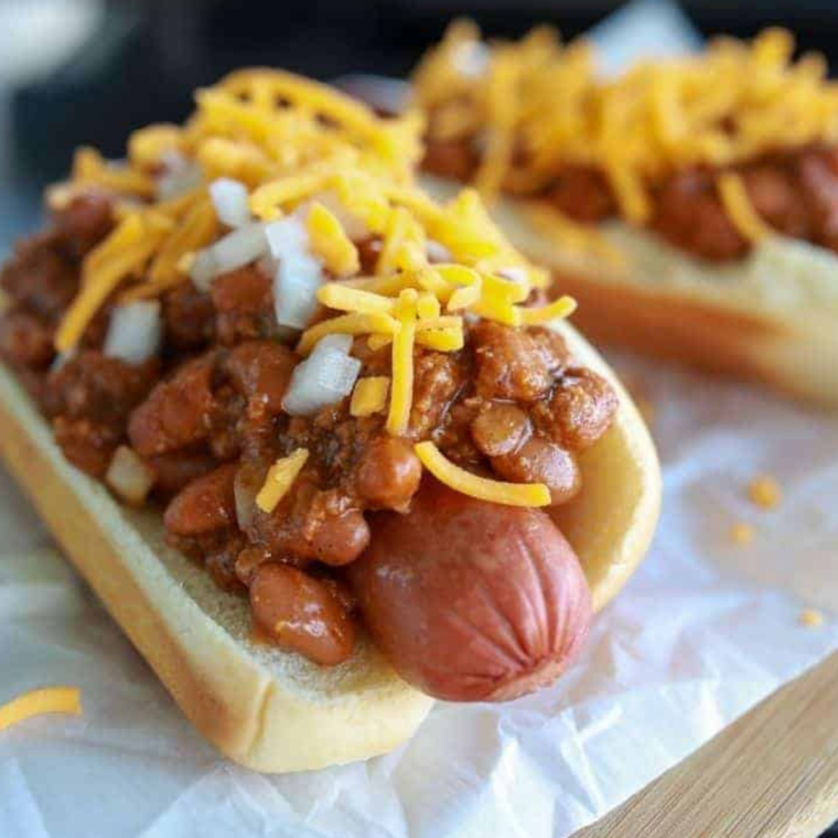 Air Fryer Chili Cheese Hot Dogs 1