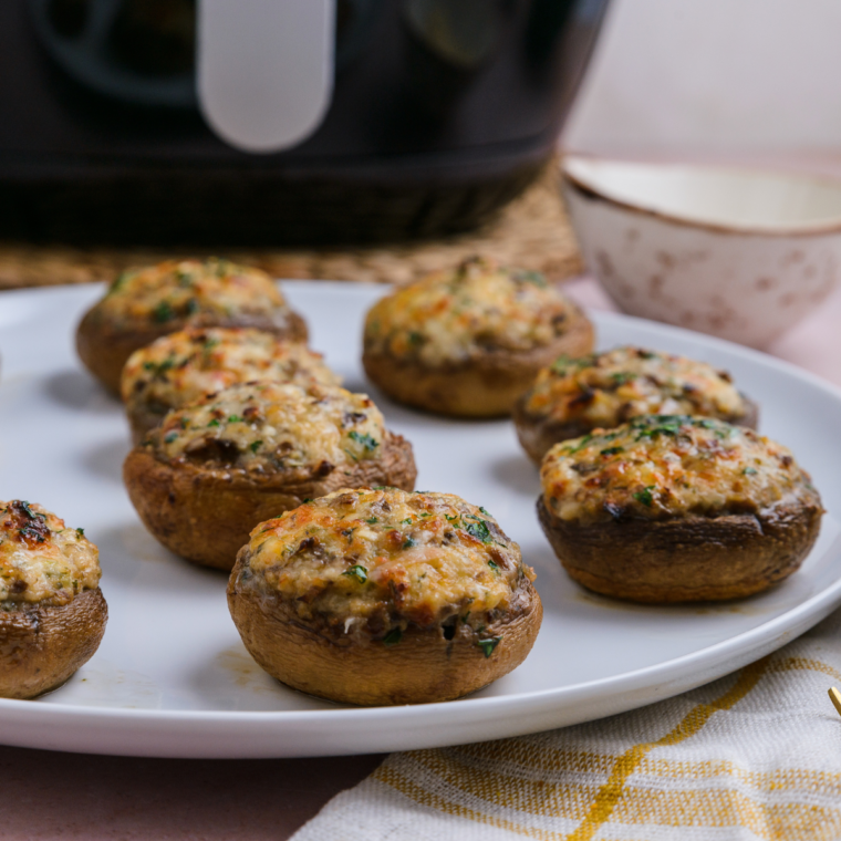 Air Fryer Stuffed Mushrooms with Spinach 1