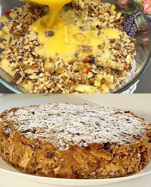 APPLE CAKE: No sugar, no flour, just mix the ingredients and immediately put it to bake 1 APPLE CAKE: No sugar, no flour, just mix the ingredients and immediately put it to bake
