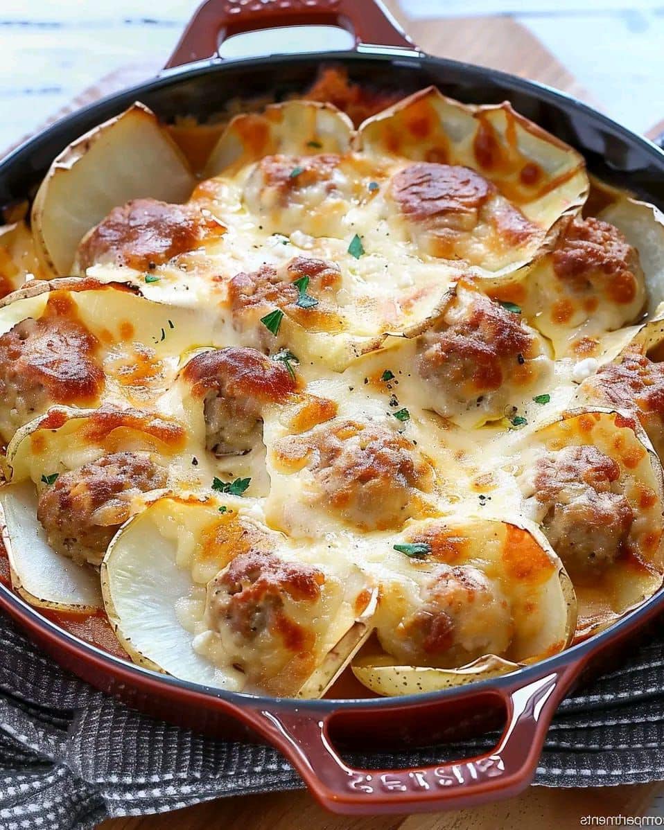 Layer Meatballs and Potatoes 1
