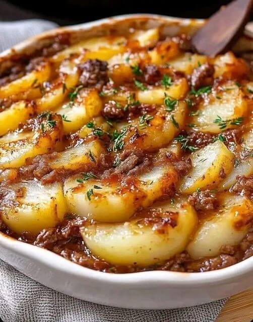 Classic Cottage Pie with Sliced Potatoes 1