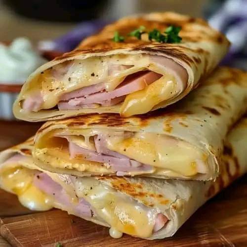 Air Fryer Hot Chicken Ham and Cheese Wraps 1