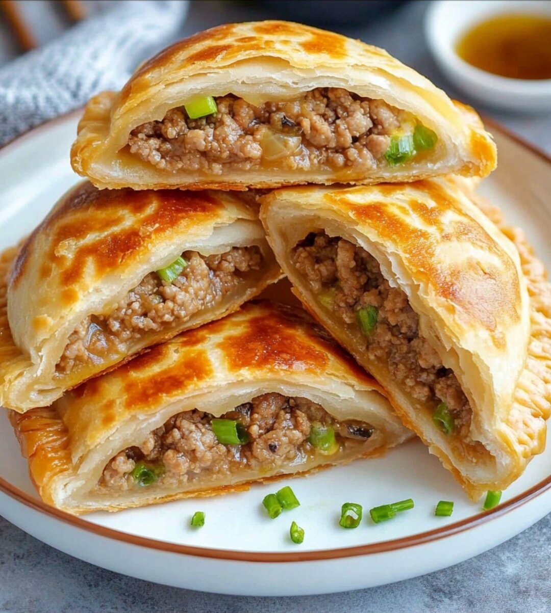 Crispy Chinese Meat Pies with Scallion and Ginger 3