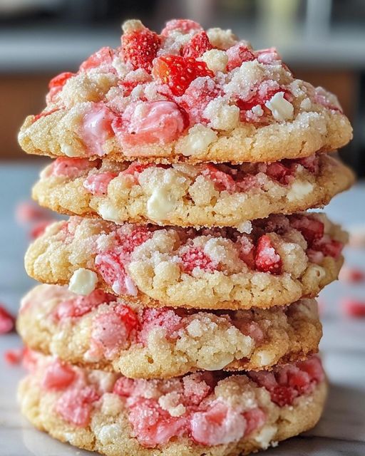Crunchy Strawberry Delight Cookies 1