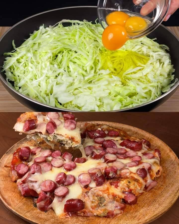 Cabbage and smoked sausage skillet with mozzarella