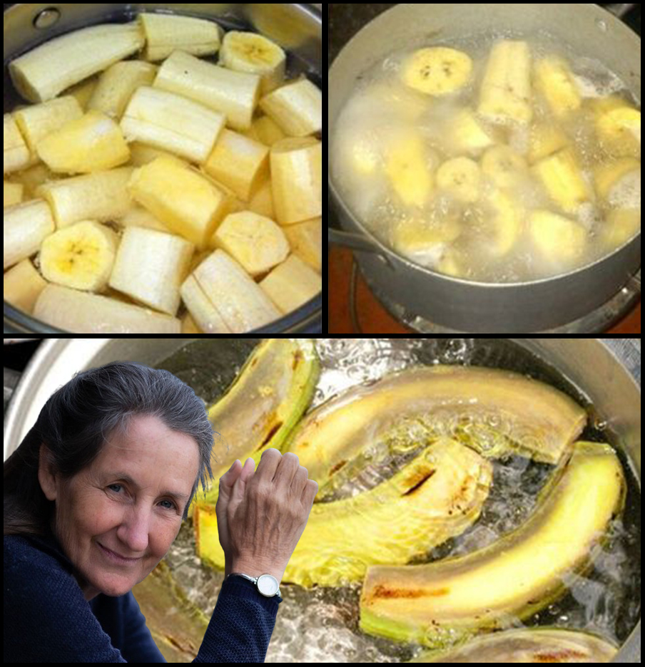 Before you go to bed, boil the bananas and drink the juice 1