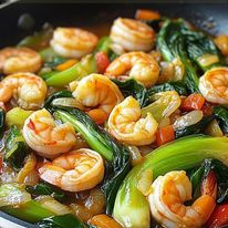 Bok Choy and Shrimp Skillet 1